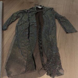 Steve Madden Black Mesh Top with Multicolor Dots